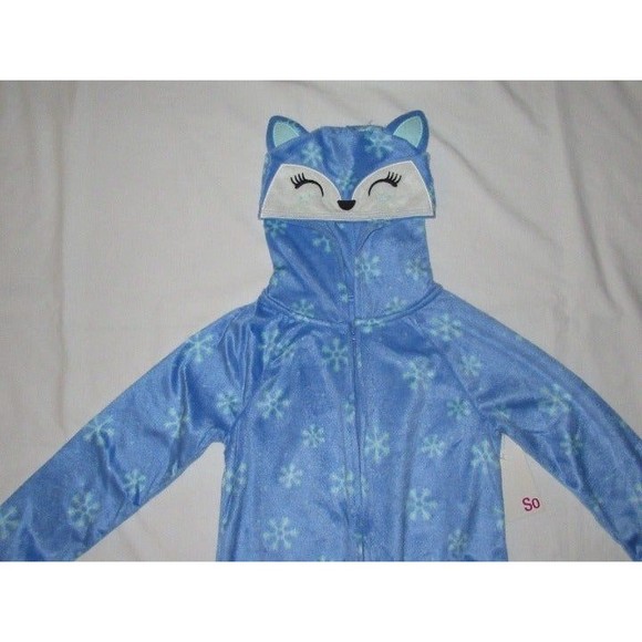 NEW One-Piece Pajamas Fleece Size S (7) Blanket Sleeper Union Suit Hooded Fox - Picture 3 of 12